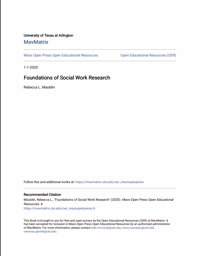 Foundations of Social Work Research